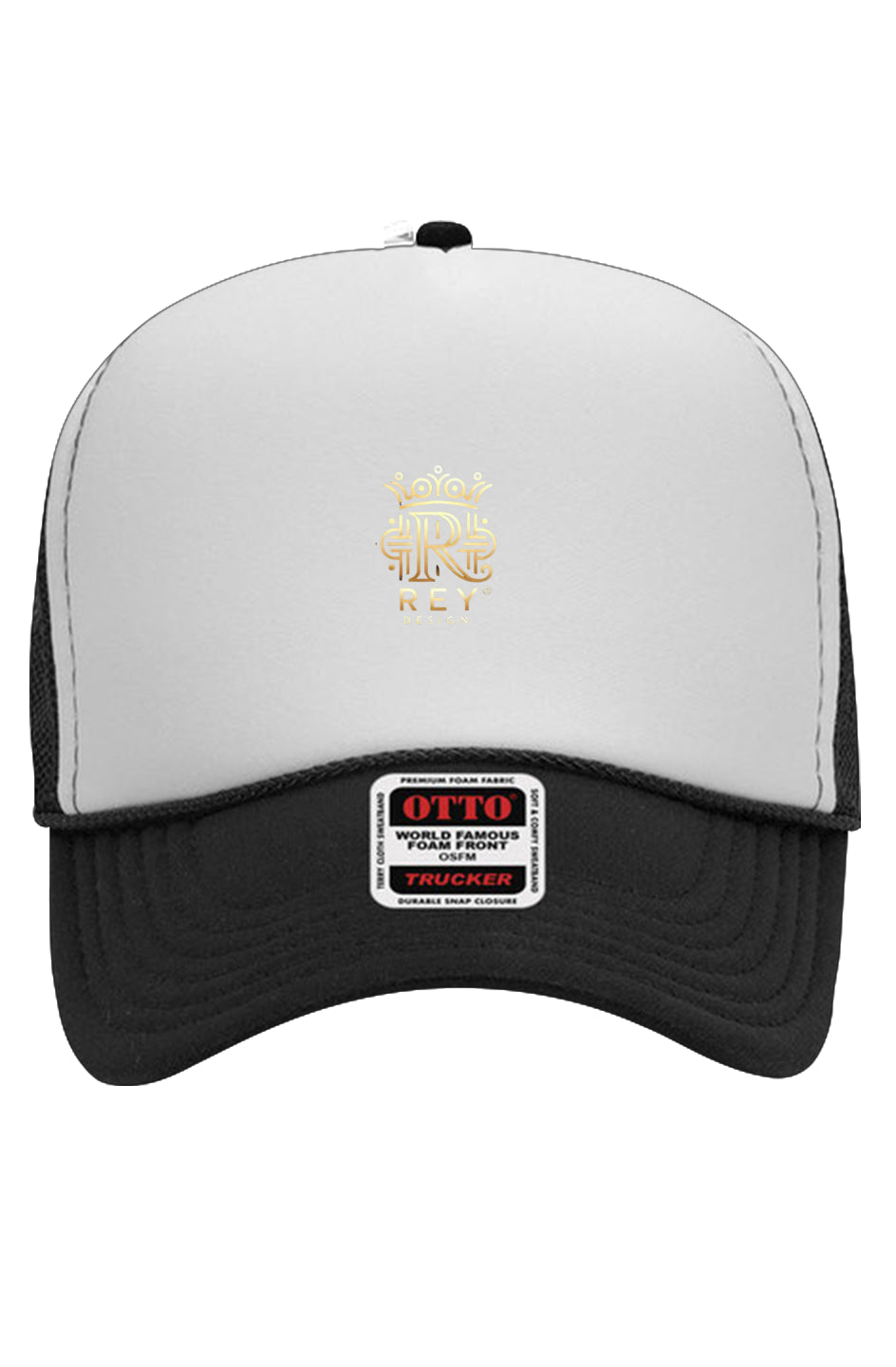 Otto White/Black 5 Panel Trucker Hat